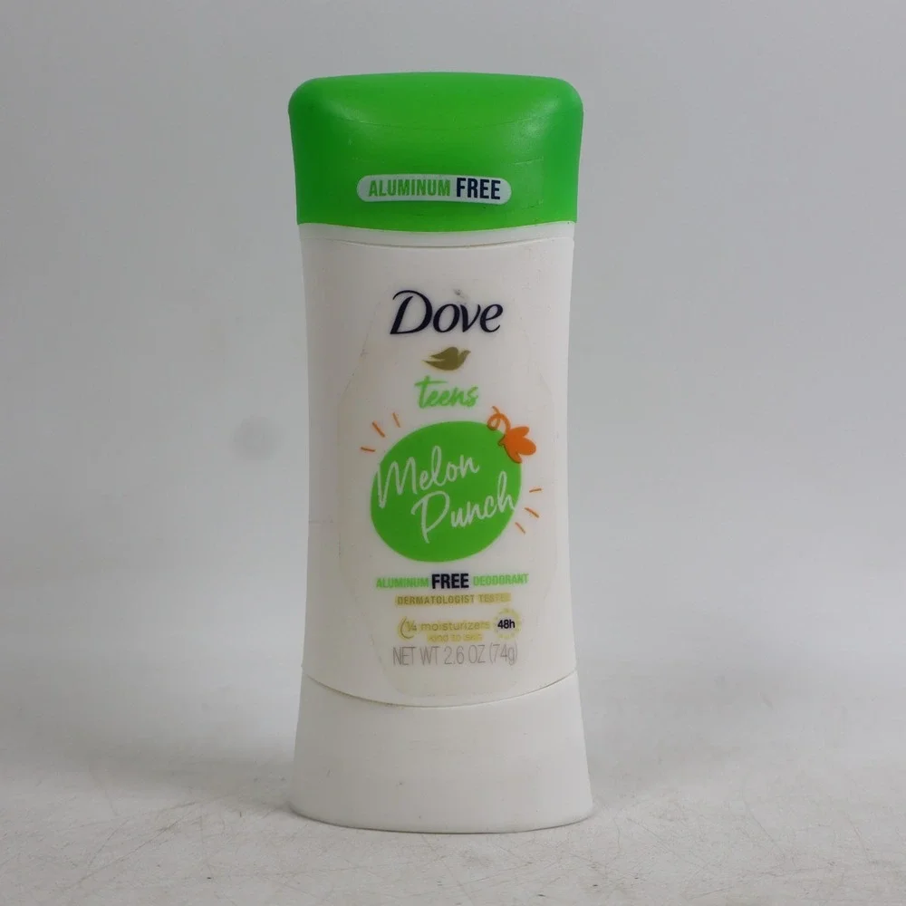 2 PACK Dove Teens Melon Punch Aluminum Free Deodorant Moisturizes 2.6 oz Each